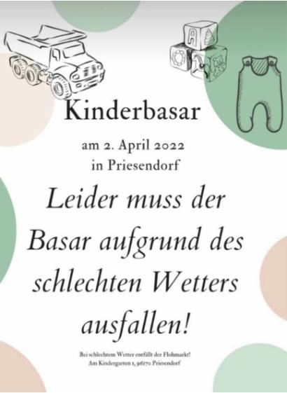 Kinderbasar entfällt